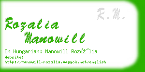 rozalia manowill business card